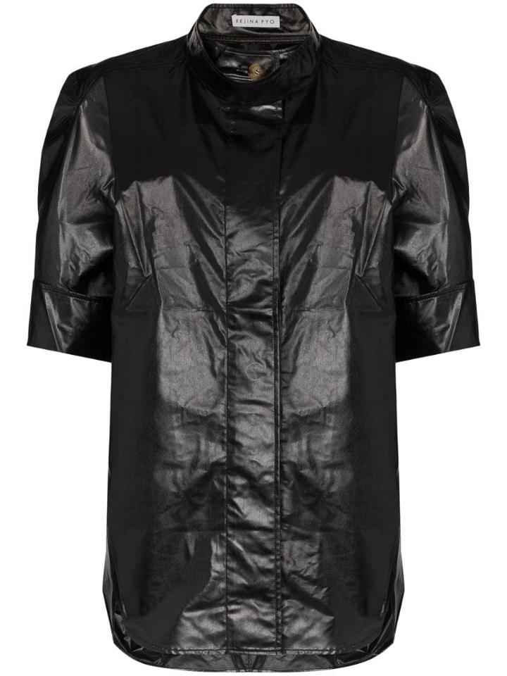 Rejina Pyo Oversized Leather-look Shirt - Black