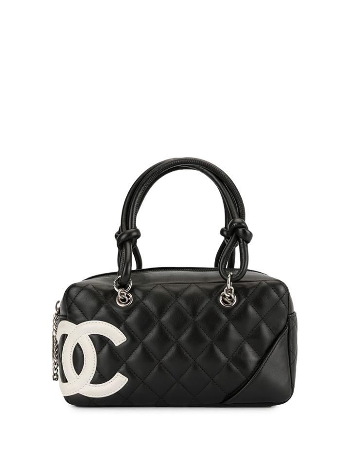 Chanel Pre-owned Cambon Line Quilted Cc Logos Handbag - Black