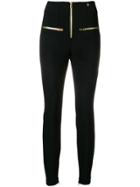 Versace Collection High-waist Zipped Leggings - Black