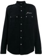 Balmain Corduroy Military Shirt - Black