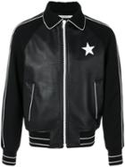 Givenchy - Star Patch Bomber Jacket - Men - Lamb Skin/polyamide/acetate/wool - 48, Black, Lamb Skin/polyamide/acetate/wool