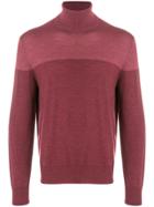 Canali Roll Neck Contrast Sweatshirt - Pink & Purple