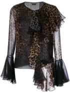 Tom Ford - Leopard Print Stylized Blouse - Women - Silk - 42, Brown, Silk