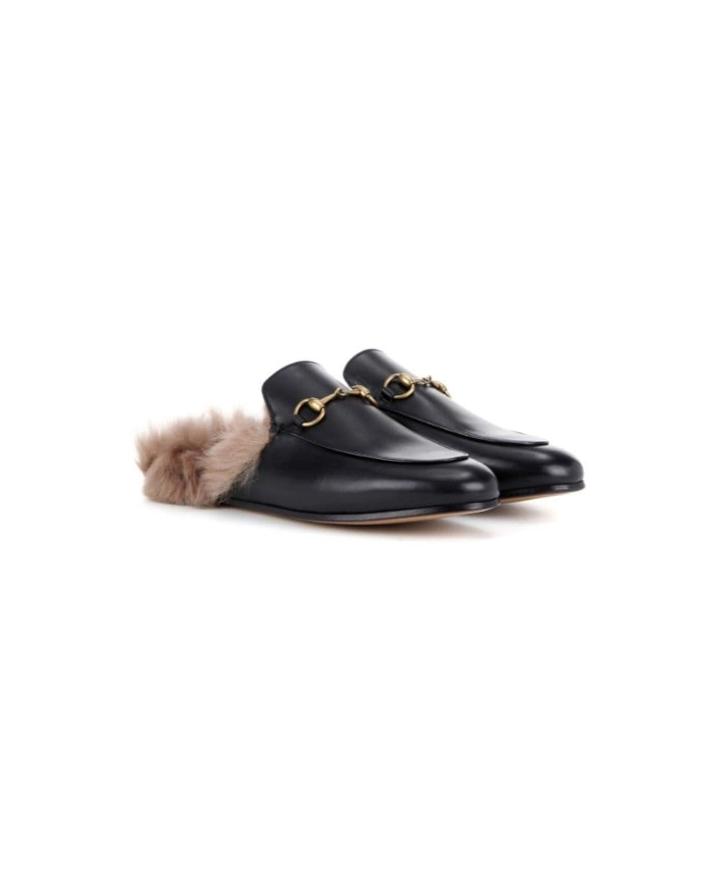 Fashion Concierge Vip Gucci Princetown Fur-lined Leather Slippers -