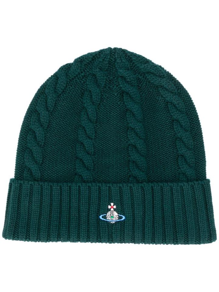 Vivienne Westwood Embroidered Logo Beanie - Blue
