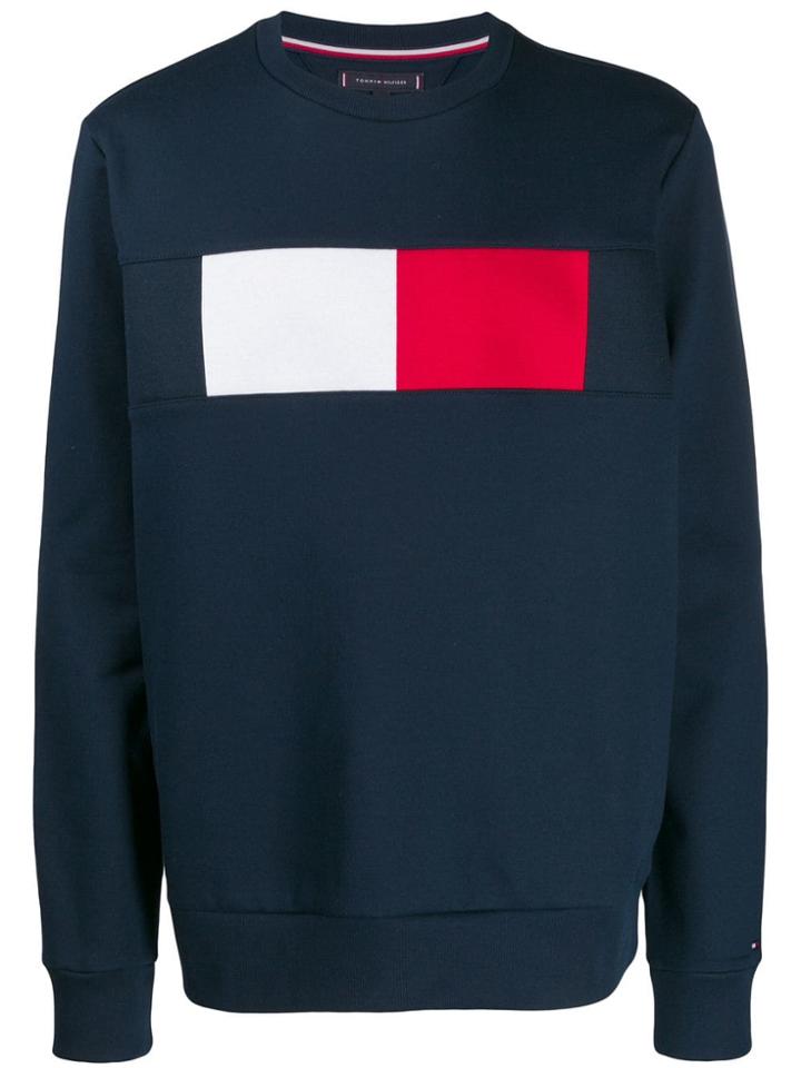 Tommy Hilfiger Logo Printed Sweatshirt - Blue