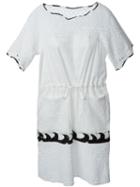 Tsumori Chisato Perforated Design Dress, Women's, Size: 3, White, Cotton/nylon/polyurethane/cotton