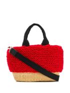 Muun Bonnie Woven Bucket Bag - Red