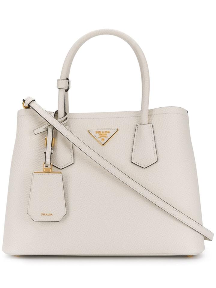 Prada Small Double Bag - White