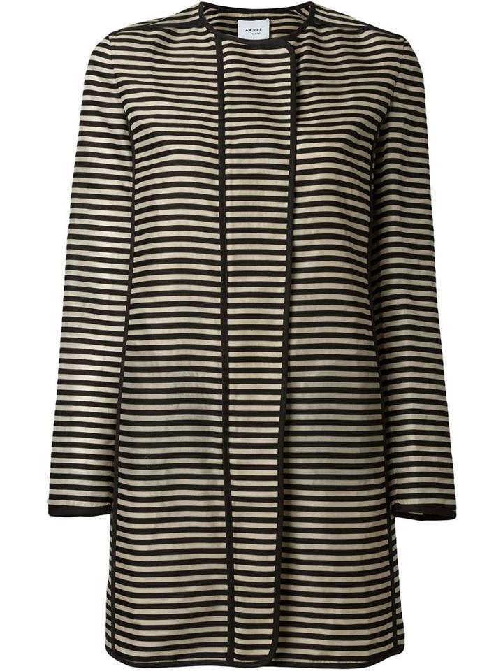 Akris Punto Concealed Zip Striped Coat