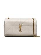 Saint Laurent Slp Jamie M Diag Quilt Lthr Shldrbg Gld - White