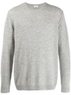 Closed Long-sleeve Fitted Sweater - Grey