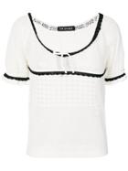 Twin-set Shortsleeved Empire Knit Top - White