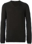 Roberto Collina V-neck Jumper, Men's, Size: 50, Brown, Nylon/camel Hair/merino