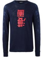 Dsquared2 Kanji Floral Detail T-shirt, Men's, Size: Large, Blue, Cotton