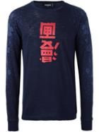 Dsquared2 Kanji Floral Detail T-shirt, Men's, Size: Large, Blue, Cotton