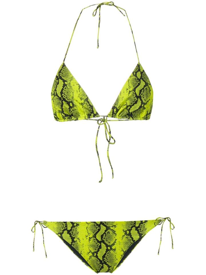 Off-white Python Print Bikini - Green