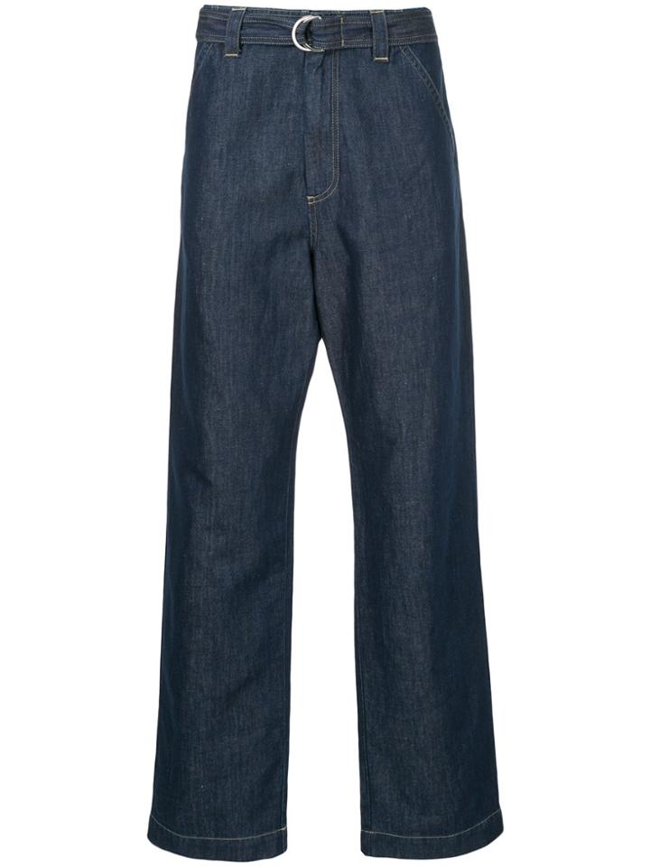 Cerruti 1881 Loose Fit Belted Jeans - Blue