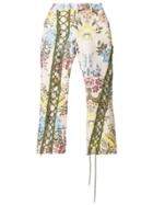 Marques'almeida Lace Up Floral Trousers - Multicolour