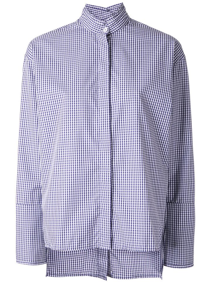 Dion Lee Quarter Frayed Shirt, Women's, Size: 12, Blue, Cotton