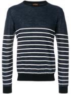 Tod's Crew-neck Striped Jumper - Blue