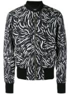 Versus Brushstroke Print Bomber Jacket, Men's, Size: 50, Black, Silk/viscose/spandex/elastane/cupro