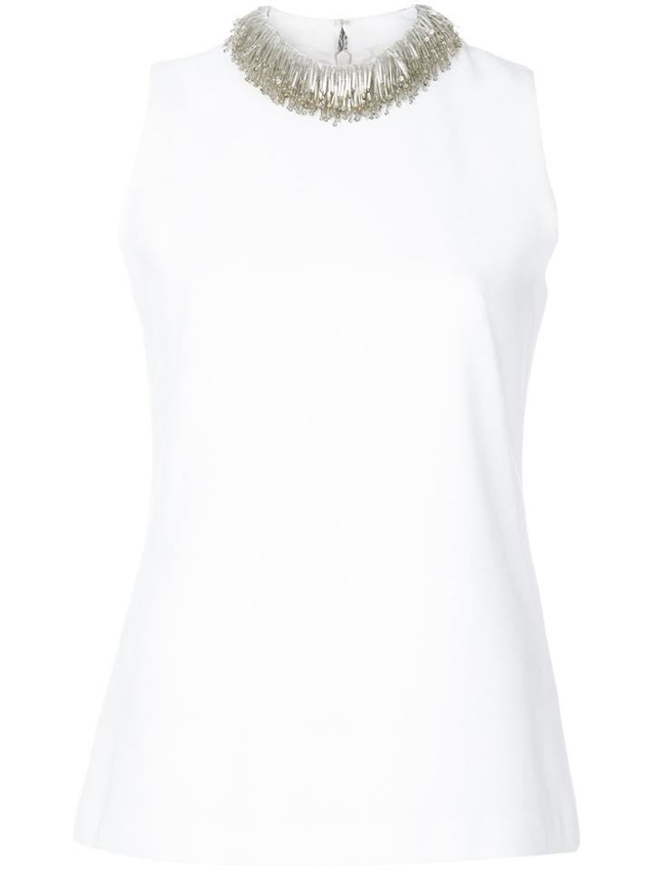 Goat Fig Fringe Beaded Blouse - White