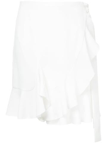Ne Quittez Pas Embroidered Front Paper Bag Skirt - Yellow & Orange