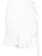 Ne Quittez Pas Embroidered Front Paper Bag Skirt - Yellow & Orange