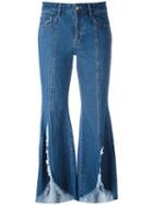 Steve J & Yoni P - Distressed Flared Jeans - Women - Cotton - S, Women's, Blue, Cotton
