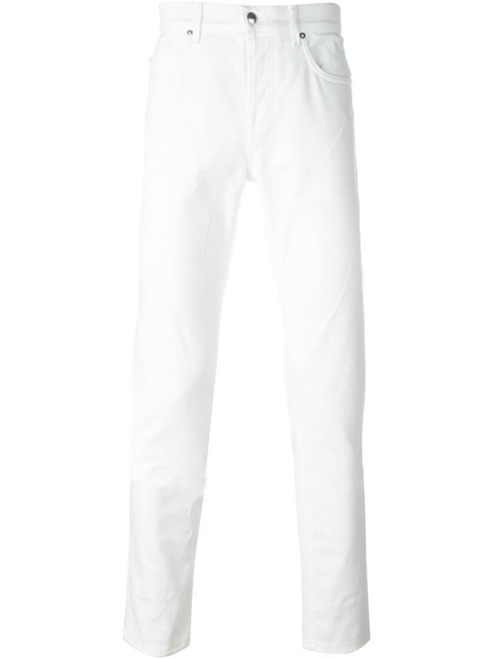 Mcq Alexander Mcqueen Skinny Jeans, Men's, Size: 34, White, Cotton/polyester/spandex/elastane