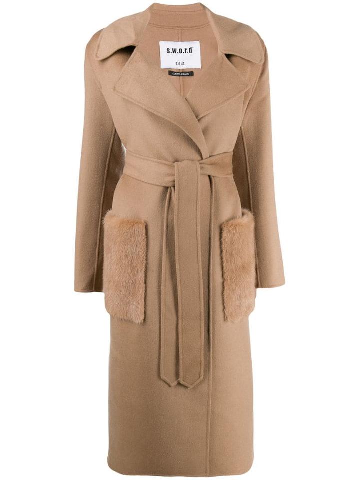 S.w.o.r.d 6.6.44 Belted Wrap Coat - Neutrals