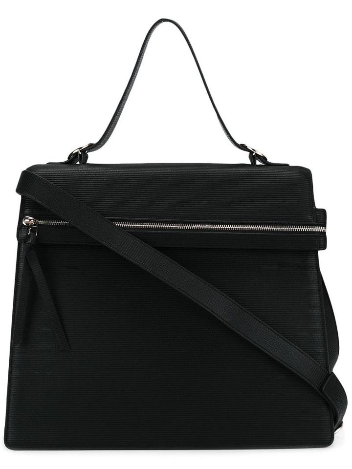 Victoria Beckham Flat Zipped Medium Tote, Women's, Black