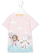 Fendi Kids - Printed T-shirt - Kids - Cotton - 18 Mth, Pink/purple