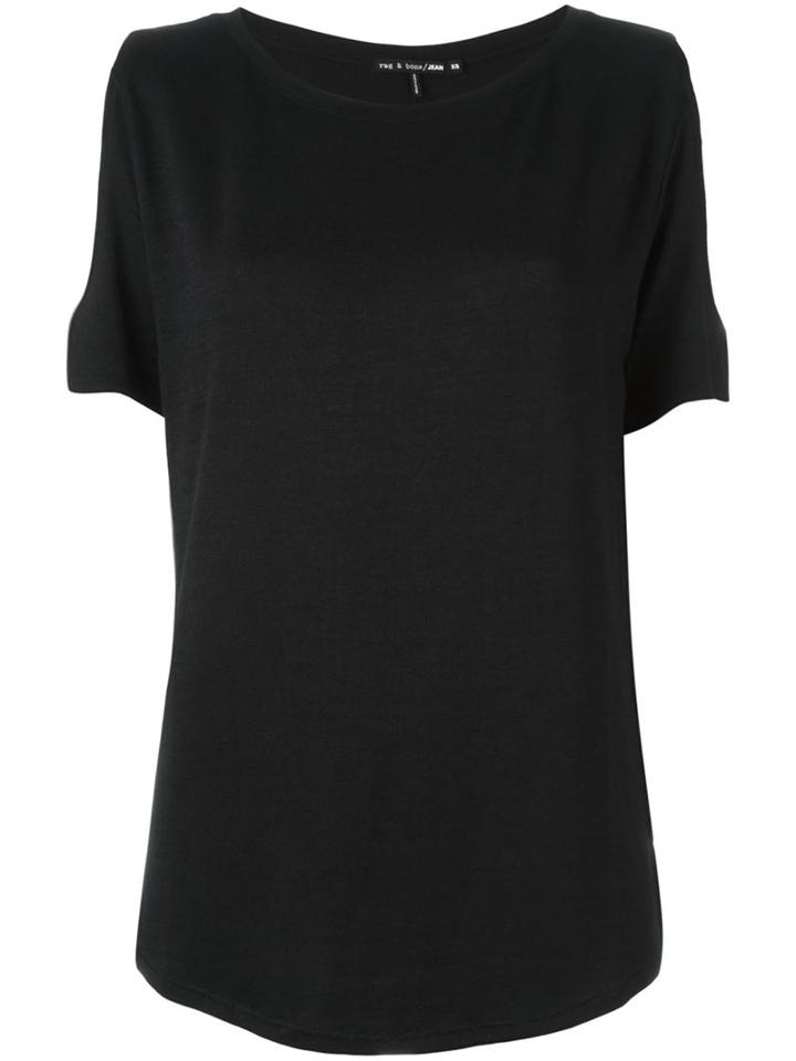Rag & Bone Cut-out Shoulder Fine Knit Top