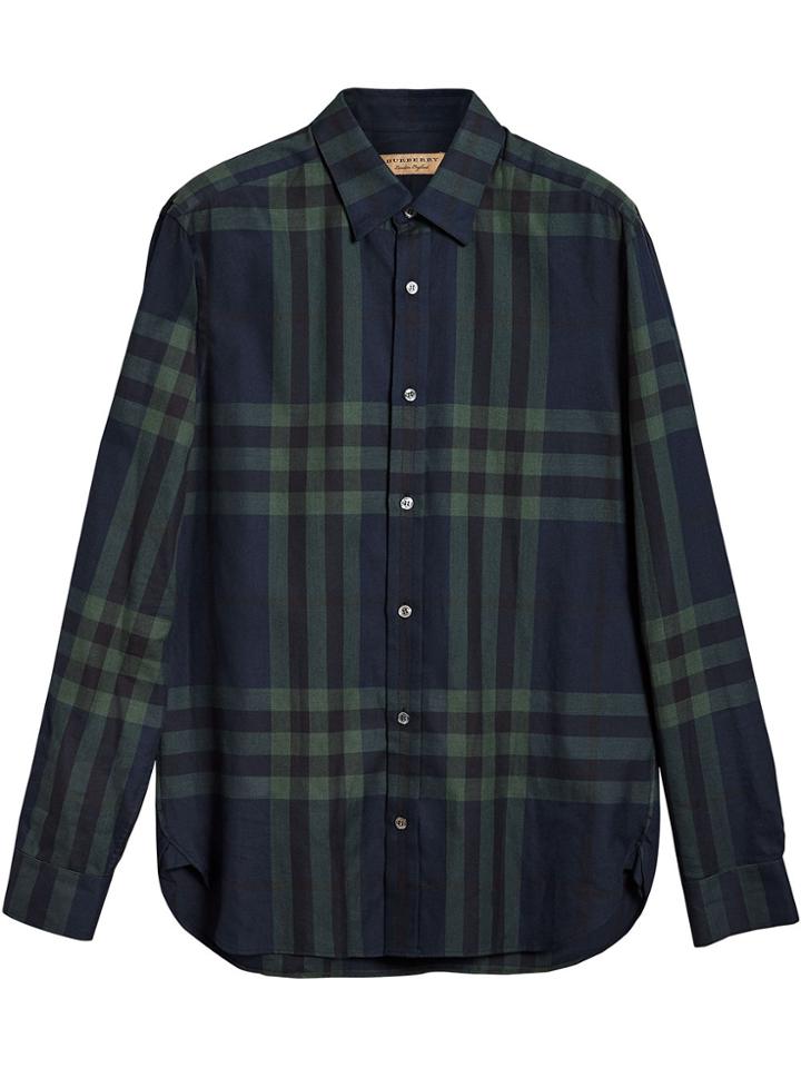 Burberry Check Shirt - Blue