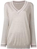 Agnona Slub Knit Sweater, Women's, Size: 42, Nude/neutrals, Silk/cashmere