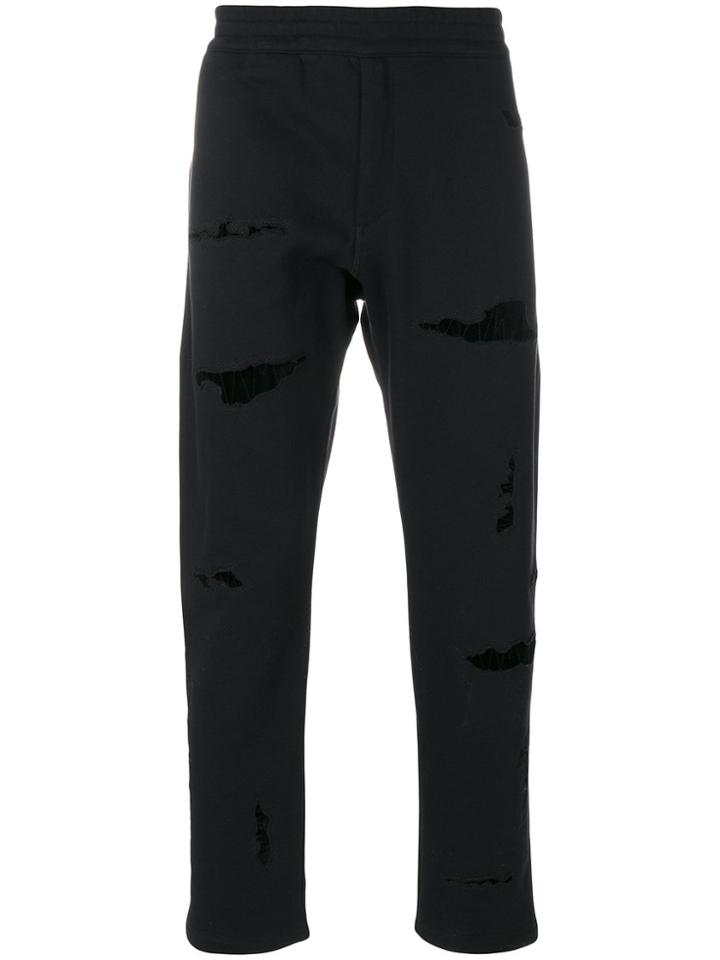Alexander Mcqueen Distressed Track Pant - Black