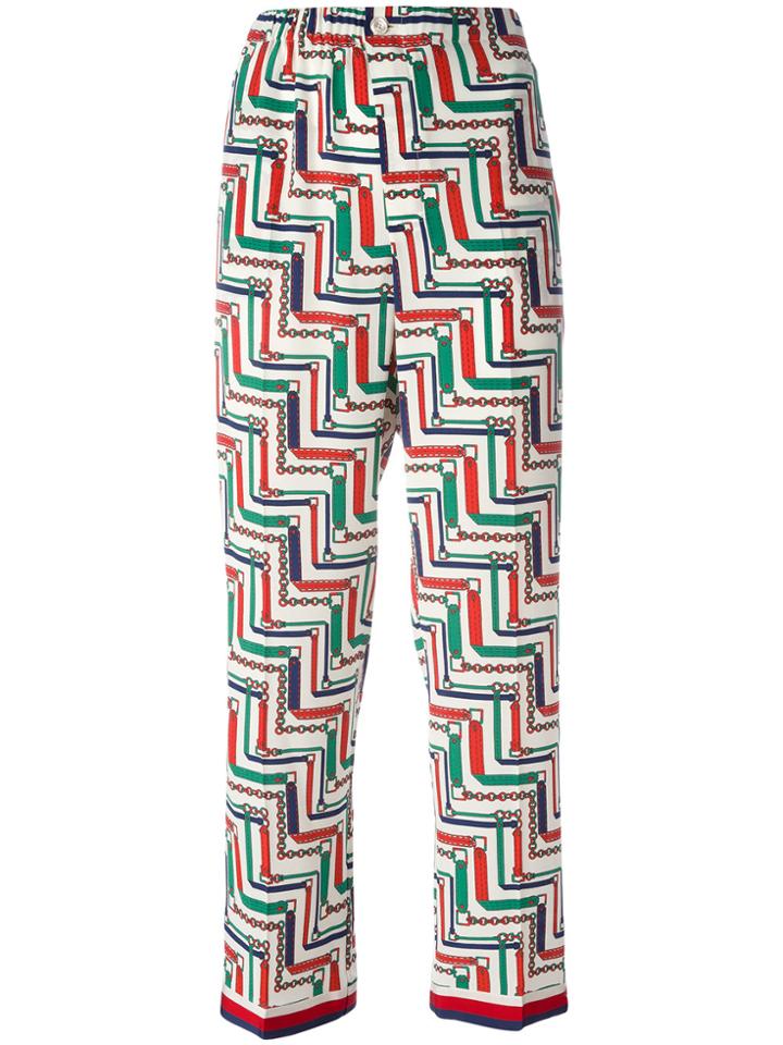 Gucci Bridal Strap Printed Pajama Trousers - Nude & Neutrals