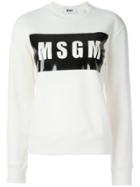 Msgm Logo Print Sweatshirt - Nude & Neutrals