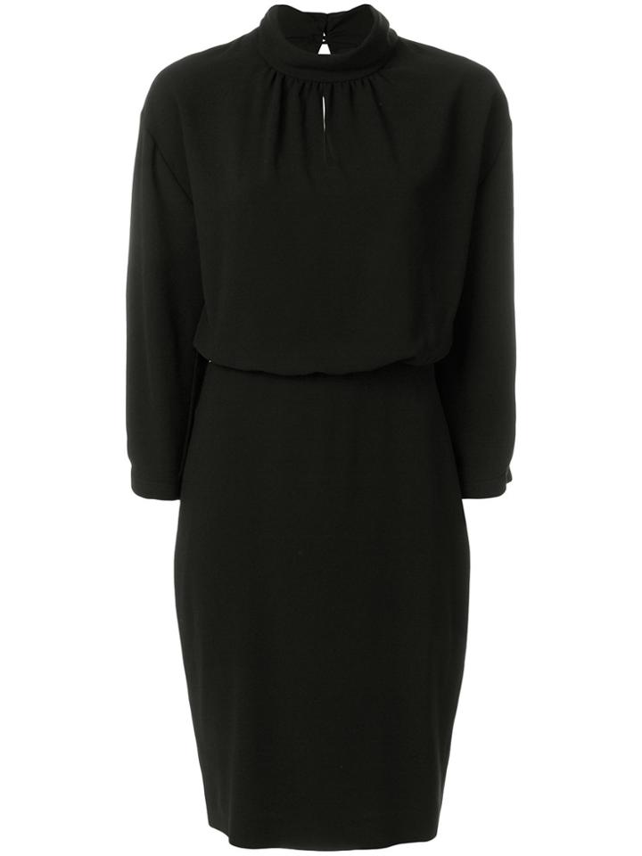 Boutique Moschino Fitted Gathered Collar Dress - Black