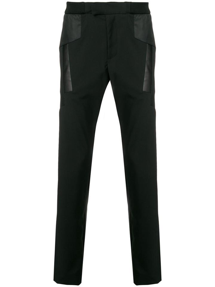 Les Hommes Patchwork Style Trousers - Black