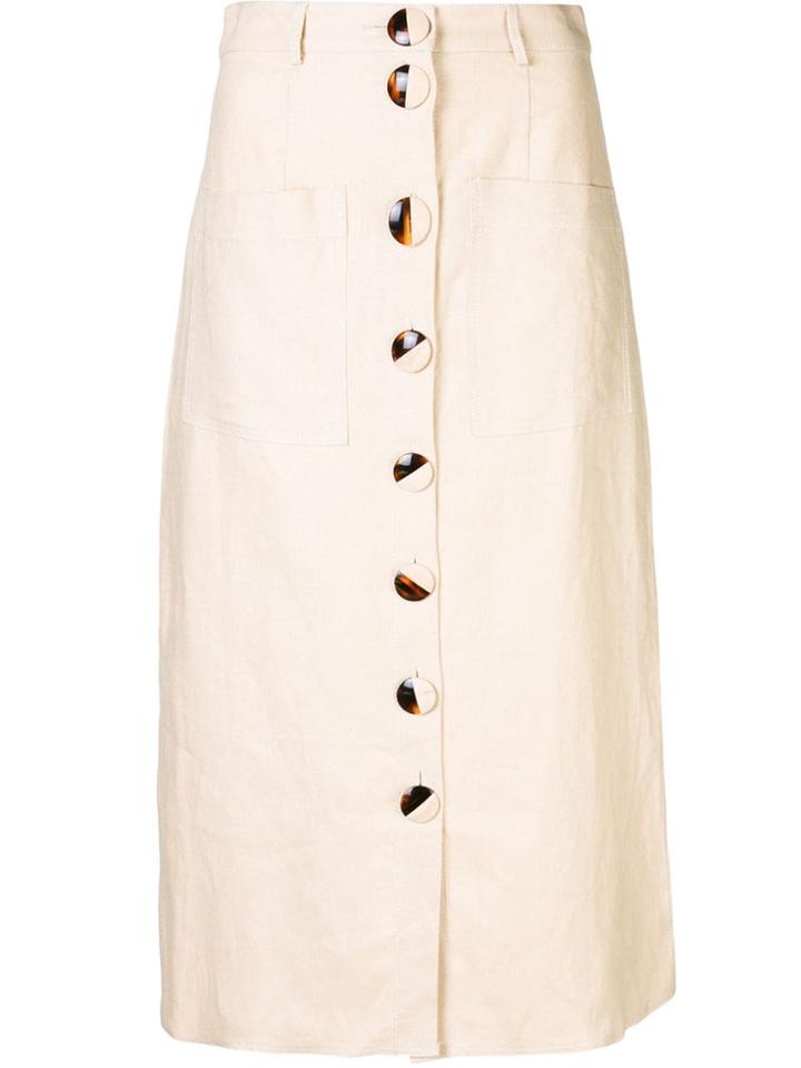 Nicholas Buttoned Midi Skirt - Neutrals