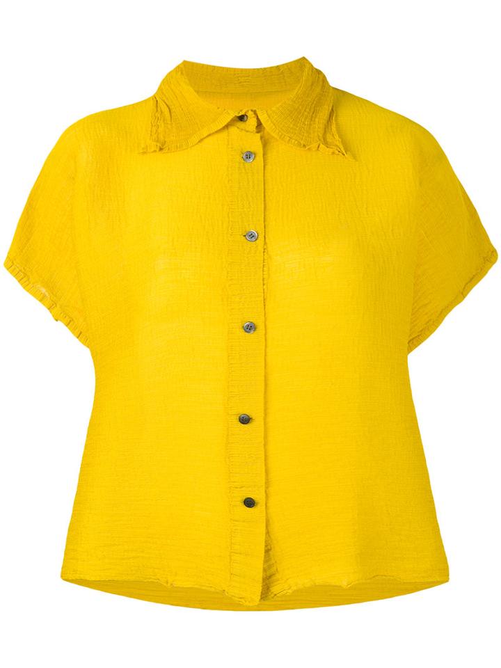 Short Sleeve Shirt - Women - Polyester - One Size, Yellow/orange, Polyester, Issey Miyake Cauliflower