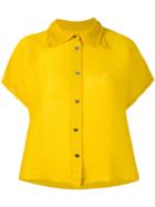 Short Sleeve Shirt - Women - Polyester - One Size, Yellow/orange, Polyester, Issey Miyake Cauliflower