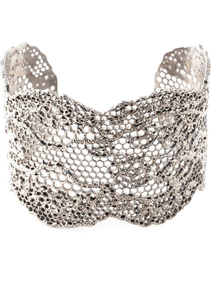 Aurelie Bidermann 'vintage Lace' Cuff, Women's, Grey