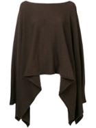 Agnona Boat Neck Poncho - Brown
