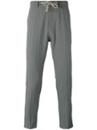 Paolo Pecora - Striped Tapered Trousers - Men - Cotton/spandex/elastane - 46, Grey, Cotton/spandex/elastane