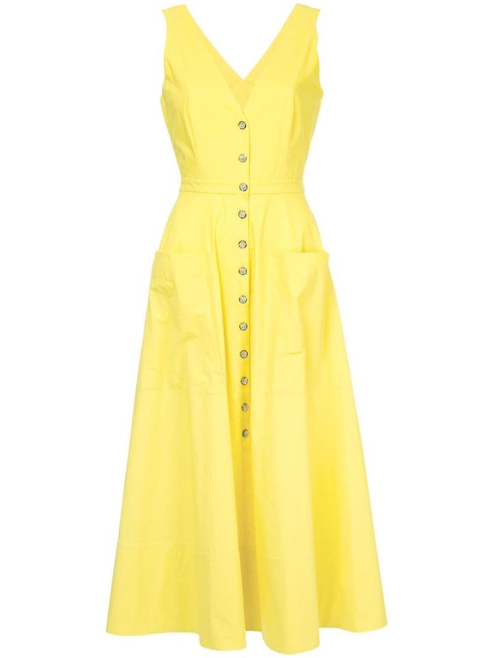 Saloni V-neck Dress - Yellow
