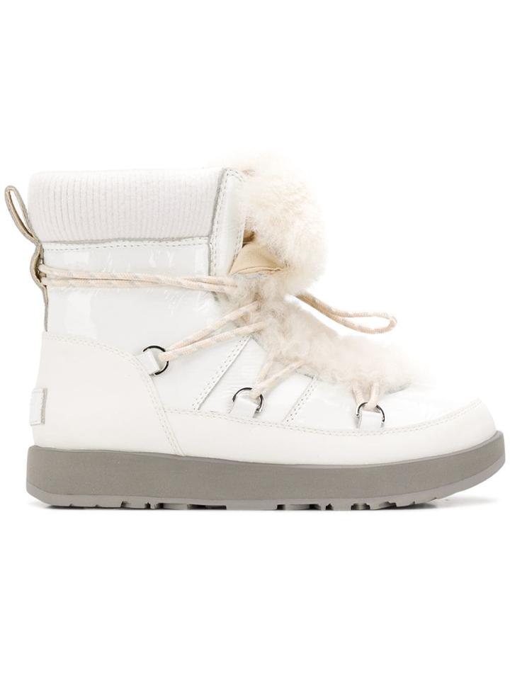 Ugg Australia Fur Lace-up Boots - White